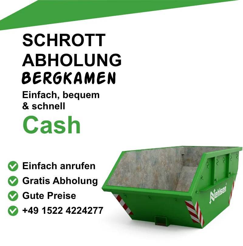 Schrottankauf Bergkamen
Altmetallankauf in Bergkamen
Schrotthandel Bergkamen
Schrottabholung Bergkamen